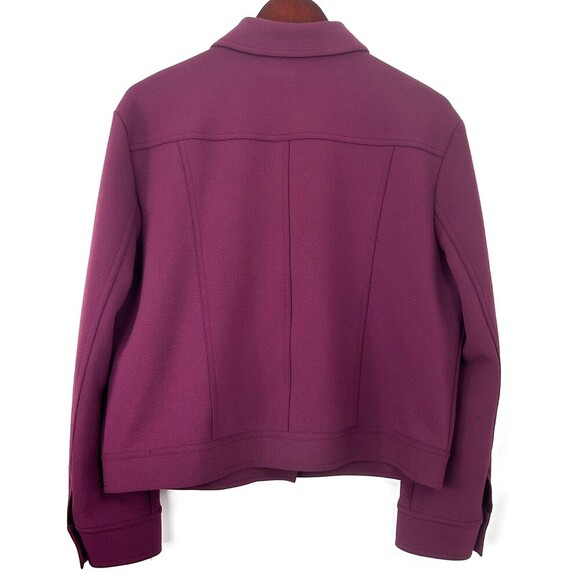 Ellen Tracy Women Jacket Maroon Poly Blend Button Up Collar Blazer Sz XL 1095E4 - Picture 5 of 12
